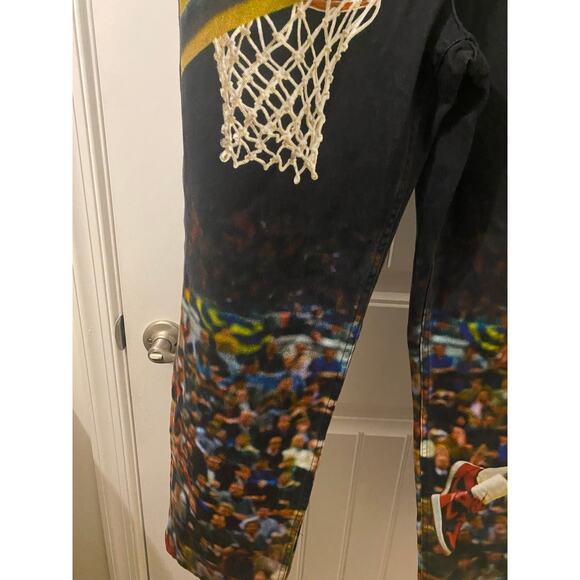 Air Jordan Shot Challenge Print Black Denim Straight Leg Jeans 30x28 - Picture 2 of 11